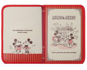 [京都きものCAFE] ディズニー 母子手帳 ケース マルチケース カード 通帳ケース BOOKタイプ ジャバラ式 (MICKEYMINNIE)