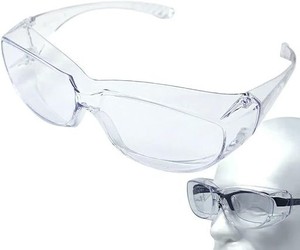 [POLARIS] 曇りにくい 花粉症用ゴーグル 医療用ゴーグル 眼鏡の上から使える 保護メガネ オーバーグラス式 セフティグラス (クリア, 1)