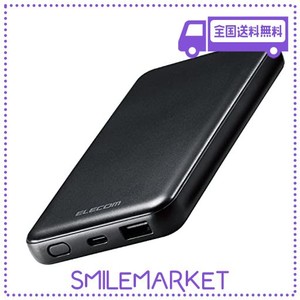 エレコム モバイルバッテリー 10000MAH 大容量 ( USB PD対応 ) 20W TYPE-C×1 / USB-A×1 【 IPHONE / ANDROID 各種対応 】 PSE認証 ブラ