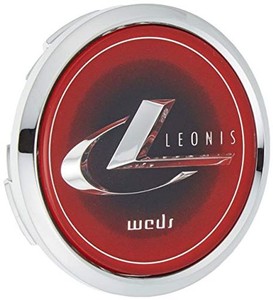 WEDS(ウェッズ) LEONIS アルミホイール用 センターキャップ レッドグラデーションアクリルオーナメント/メッキリング 1個 52396