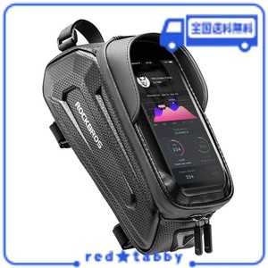 ROCKBROS 自転車 バッグ トップチューブバッグ ロードバイク スマホホルダー 防水 フレームバッグ 6.8インチ対応 大型機も楽 大容量 TPU