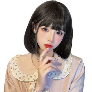 FORCUTEUウィッグ ボブ ショート 黒髪 フルウィッグ レディース おかっぱ かつら WIG 自然 小顔 人気 耐熱 ネット付き