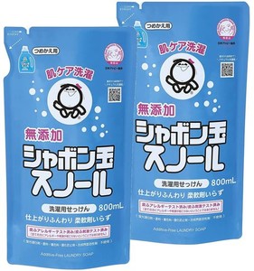 【まとめ買い】 シャボン玉石けん スノール つめかえ用 800ML 無添加石けん 衣類用 液体石けん アトピー協会推薦品 柔軟剤不要×2個