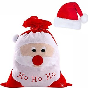 LIMSPACE クリスマス ラッピング 袋 サンタ帽付き クリスマス 靴下 プレゼント？大きいサイズ？？サンタ帽子付き？サンタクロース 飾り？