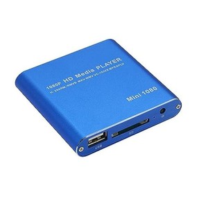 超ミニサイズマルチメディアプレーヤー 【ブルー】 HDMI端子搭載 簡単接続 SDカード/USBメモリー再生可 HDD接続対応 レジューム再生 動画