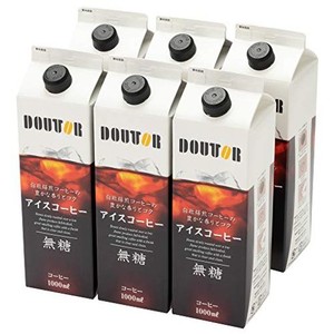 ドトールコーヒー DARK ROAST リキッドコーヒー無糖 1000ML×6箱