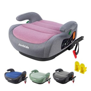 JOVIKIDS ジュニアシート ISOFIX、R129適合 ブースターシート ロングユース、極厚クッション、幼児用車シートと固定ガイド キャップとシ