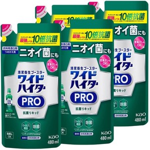 【まとめ買い】ワイドハイター PRO 抗菌リキッド 詰め替え480ML×4個