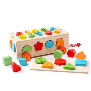 WOODEN TEETHER 積み木 形合わせ おもちゃ 木製パズル 木製おもちゃ 型はめ 知育玩具 モンテッソーリ 形はめ込み 木のおもちゃ 木製の車