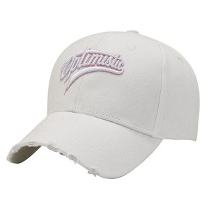 [ホワイトファング] キャップ ダメージ加工 ロゴ 帽子 スポーツ ランニング アウトドア メンズ レディース CA589(ホワイト)