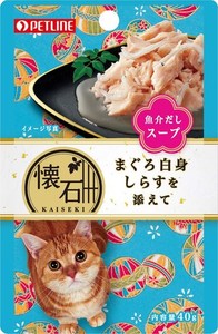 ペットライン キャットフード 懐石レトルト まぐろ白身 しらすを添えて 魚介だしスープ ウェット パウチ 40G×12個 (まとめ買い)