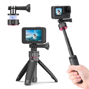 ULANZI GO-QUICK II ミニ三脚 GOPRO用 磁気マグネットマウント クイックリリース三脚 3段伸縮 自撮り棒 セルカ棒 カメラ三脚 アクション