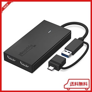 PLUGABLE USB TYPE-C デュアル・グラフィック変換アダプター、USB-C HDMI 用 MAC WINDOWS 対応、最大解像度 1080P@60HZ の外部HDMIモニタ