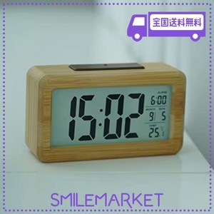 DEMI LOUS. 置き時計 おしゃれ インテリア 置時計 小さい デジタル 電池式 持ち運び便利 目覚まし時計 かわいい 天然木製 LEDバックライ