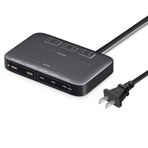 電源タップ USB延長コード PD充電器「3AC口+3USB-Cポート+2USB-Aポート」PD65W&QC3.0 急速充電 コンセント1.8M 合計1400W USB付き テーブ