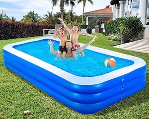 ビニールプール 大型 家庭用プール 3M 305X180X60CM ファミリープール 大容量 3つ気室 夏の日 スイミング 屋内 屋外用 暑さ対策 水遊び 