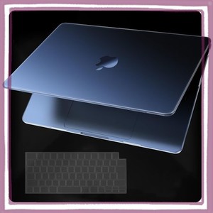 EOOCOO [超薄型アーマー] MACBOOK AIR 15 インチ M3 M2 ケース 2024 2023 リリース A3114 A2941 に対応、[100% マッチミッドナイト][指紋