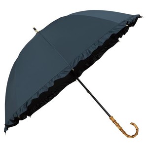 WPC. 最強の日傘 UVO(ウーボ)長傘／8K フリル ブルーグレー [遮光 UVカット 100% UPF50＋ 遮熱 晴雨兼用] 親骨55CM 大きい レディース 女