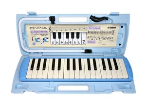 【鍵盤クロスつき】ヤマハ YAMAHA ピアニカ 鍵盤ハーモニカ 32鍵 ブルー P-32E同系色のプラスチック製ハードケース付属