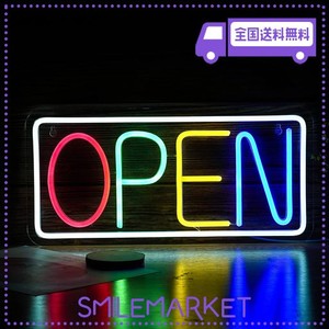 OPENネオンサイン LEDオープン看板 調光可能 OPENネオンサイン 店舗の装飾 レストラン 喫茶店 居酒屋 バーUSB/スイッチ42CM？20CM 五色