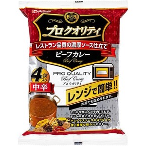 ハウス プロクオリティ ビーフカレー 4袋入り 中辛 680G