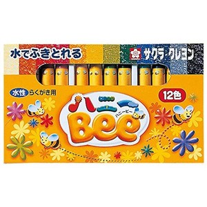 サクラクレパス 水性クレヨン ハニーBEE 12色 WY12R1