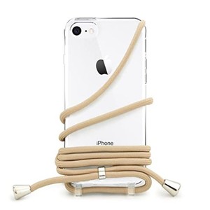 [MINTY] IPHONESE (第3世代/第2世代) IPHONE8 IPHONE7 ケース ショルダーストラップ付き クリア ケース ベージュ