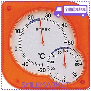 エンペックス気象計 温度湿度計 シュクレMIDI温湿度計 日本製 クリアオレンジ TM-5604