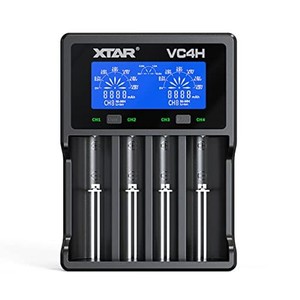 XTAR VC4H リチウム充電器 電池充電器 3.6V/3.7Vリチウムイオン電池 10400〜32650 保護回路付21700電池対応 1.2V ニッケル水素電池/ニカ