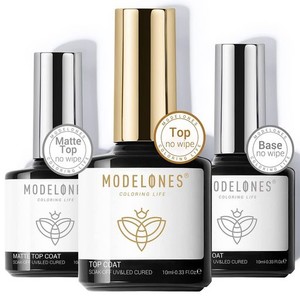 MODELONES ジェルネイル トップコート マットトップコート ベースコート 3本セット10ML 拭き取り不要 UV/LED対応