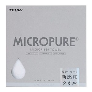 TEIJIN テイジン ミクロピュア ヘアタオル マイクロファイバー 日本製 35×80CM 吸水速乾 髪用 ホワイト