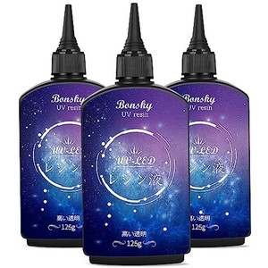 BONSKY UVレジン液 375G レジン液 UV/LED対応 レジン液 高い透明 詰替用 大容量 ハードタイプ成形 UVレジン液DIY手作り装飾急速に硬化 低