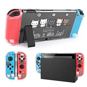 DLSEEGO 猫 SWITCH 用 ケース クリアケース ニンテンドースイッチ カバー 透明スイッチカバー クリアカバー 分体式カバー PC素材 超軽量 