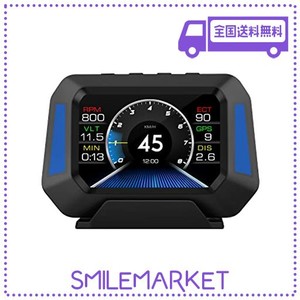 WIIYII車のヘッドアップディスプレイ、速度と時間を表示、車の勾配計、車の傾斜角を監視、OBD + GPS車の計器、すべての車に適しています
