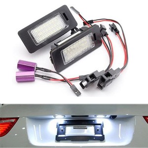 POLARLANDER 2個1組 18-SMD LEDライセンスプレートライト ライセンスプレートライト ナンバー灯 自動車 ホワイト LEDナンバープレートラ