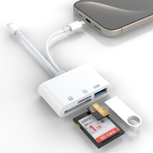 【2023新設計】IPHONE SDカードリーダー MFI認証 3 IN 2 USB C/ライトニング SDカードリーダー SDカード/TFカード/USB3.0 OTG機能 読み書