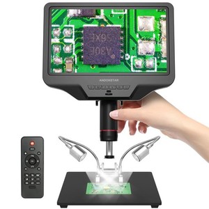 ANDONSTAR AD409 10.1インチHDMI デジタル顕微鏡LCDモニター 300X USB 電子顕微鏡 録画撮影可能 測量検査 はんだ付け コイン観察