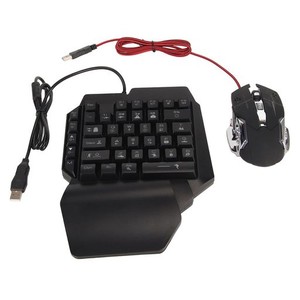 キーボードマウスコンバータセット、有線ハーフハンドゲーミングキーボードとマウスのコンボ、プログラム可能なキーボードとマウスアダプ