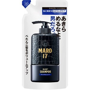 MARO17 ブラックプラス シャンプー 詰め替え ジェントルミントの香り 300ML メンズ スカルプ ボリューム アップ 黒髪ケア