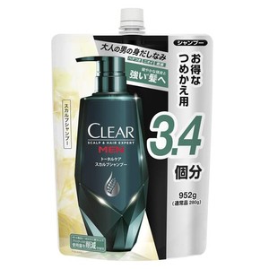 【AMAZON.CO.JP限定】【大容量】CLEAR(クリア) フォーメン トータルケア スカルプ シャンプー 詰め替え用 952G メンズ 男性用 グリーン