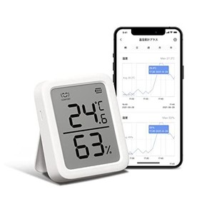 SWITCHBOT 温湿度計プラス ALEXA 温度計 湿度計 - スイッチボット スマホで温度湿度管理 デジタル 高精度 コンパクト 大画面 温度 湿度 