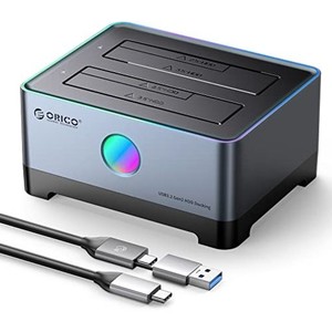 ORICO HDDスタンド RGB USB 3.1 TO SATA HDDドッキングステーション アルミ合金製 外付け HDDケース 2.5/3.5インチ HDD SDD用 10GBPS デ