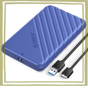 ORICO 2.5インチ HDD ケース USB 3.0接続 SATA ハードディスクケース 9.5MM/7MM SATA HDD SSD 対応 工具不要 UASP対応 (ブルー(25PW1-U3-