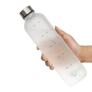 MYEEDA 水筒 1L タイムマーカー付きウォーターボトル 1000ML 水 水筒1リットルウォーター ボトル メモリ付き水筒 ウォーター タイムマー