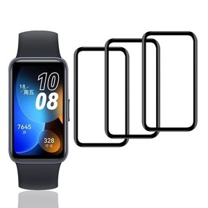 【3枚セット】 用 HUAWEI BAND 8 フィルム HUAWEI スマートウォッチ BAND 8 保護フィルム PET複合材 炭素繊維 3D曲面 カバー 対応 HUAWEI