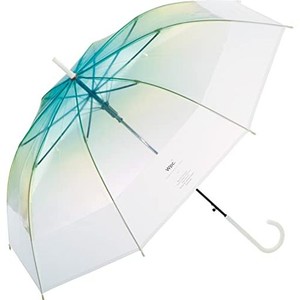 WPC. 雨傘 [ビニール傘] 切り継ぎグラデーション グリーン 長傘 60CM 長く使える レディース 大きい フォトジェニック 写真 映え エモい 