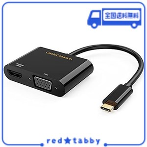 USB C HDMI VGA 変換, CABLECREATION 2-IN-1 USB TYPE C O HDMI VGA アダプタ THUNDERBOLT 3対応 MACBOOK PRO/IPAD PRO/AIR 2020 2019 