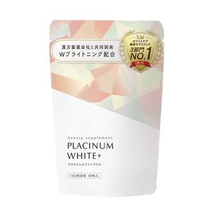 PLACINUMWHITE+ - プラチナムホワイト+ - ホワイトケア美容サプリ [植物プラセンタ L-シスチン ビタミンC ハトムギエキス ブライドニング