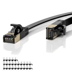 CAT7 LANケーブル 1M フラット OFC 32AWG 超高速10GBPS/600MHZ カテゴリー7イーサネットケーブル 柔らかい 防水ネットワークケーブル POE