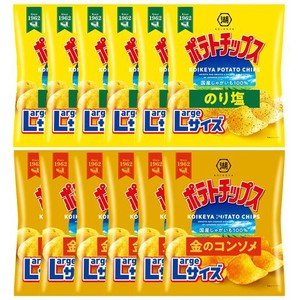 湖池屋 ポテトチップスLサイズ 2種アソート(のり塩・コンソメ) 計12袋